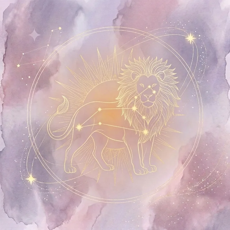 The Leo constellation with a lion and a sunburst mane